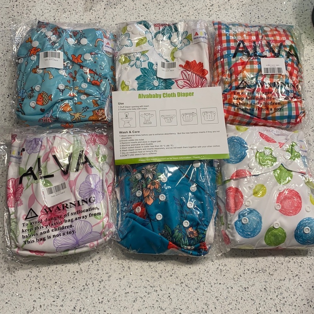 Alvababy Cloth Diapers 6 pack NWT